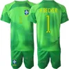 National Team Brasil 22-23 Goalkeeper Ederson Moraes Jerseys Soccer Set Long Sleeve Lucas Perri Weverton LETICIA Gilmar Taffarel Alisson Becker Football Shirt