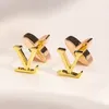 Gold Clover Stud Charm 2023 Premium Love Gifts Wedding Party Design Earrings for Women Jewelry Wholesale