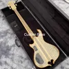 Custom 5 Strings neck through body electric BASS Guitar with hardcase accept guitar and bass OEM