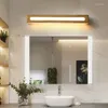 Lâmpada de parede moderna led nordic espelho luz madeira acrílico arandelas iluminação interior decoração para casa quarto sala estar banheiro decorar