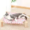 Tapis lit pour chat hamac pour animaux de compagnie lit pour chats aérien maison lit pour animal de compagnie détachable salon cadre en bois surélevé lit suspendu carré