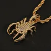 Pendentif Colliers Hip Hop Bijoux Incrusté Zircon Scorpion Collier Discothèque Partie Twist Chaîne