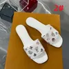 Sandalias de diseñador de calidad superior Zapatillas de tacón alto para mujer Punta abierta Impresión en color de cuero genuino Zapatos de banda ancha para exteriores Tamaño 35-42 Con caja