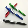 Multifunction 4 In 1 Ballpoint Pen Folding LED Light Mobile Phone Stand Holder capacitive touch screen ballpoint pens For cellphone