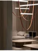 Hängslampor designer bältlampa led belysning vardagsrum restaurang villa trappa personlighet glas rör ljus