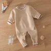 Ensembles de vêtements Innqeebvby Winter Crew Neck Rib Plain Baby Kids Pull en tricot 2 pièces Pantalon en coton biologique