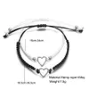 Catena Love Heart Coppia Bracciale per unisex Donna Uomo Realizzato a mano regolabile Bianco Nero Perline Farfalla Braccialetti Gioielli 231124