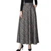 Skirts Custom Made High Waist With Zip Plaid Wool Long Plus Size 2XL 3XL 4XL 5XL 6XL