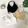 BHs Mode Sexy Halfter Rückenfreies Leibchen für Frauen Drahtfrei Sport Top Hosenträger Solide Crop Tops Stoßfeste Weste Dessous 230426