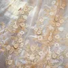 Nouvelles robes de mariée country élégantes sur l'épaule chérie appliquée perlé à manches courtes princesse plus taille champagne 3d fleurs vestidos de noiva