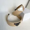 Projektant odwrócony Trójkątne opaski na głowę Raffii Knit Fryzjer do uroku marka womengirl list elastyczne opakowanie głowicy Hairjewelry High