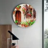 Wanduhren Italien Haus Blume Europäischen Stil Uhr Home Decor Schlafzimmer Silent Digital Für Kinderzimmer