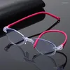 Sunglasses Men Women Rimless Reading Glasses Anti Blue Light Bifocal Far Near Magnification Eyewear Presbyopic 150 400