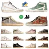 2024 Nouvelle version Italie Marques Chaussures Golden Mid Star Baskets montantes Slide Femmes Chaussures mode rose-or paillettes Classique Blanc Do-old Dirty Designer Plateforme de chaussures