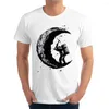 Men's T Shirts Digging The Moon Funny Shirt Printed On Crew Neck Summer Tops & Tees Discount Cotton Geek