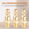 Storage Bags Brass 1/4 Inch NPT Male Air Hose Quick Connect Adapter Coupler Plug Kit Compressor Fittings 10Pcs (Male NPT)