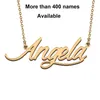 Cadenas con letras iniciales cursivas, collar con nombre para Angela, fiesta de cumpleaños, Navidad, año de graduación, boda, regalo del Día de San Valentín