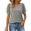 Magliette da donna Donne femminile Swiss-dot Mesh Sfumo T-shirt Shirt Casual Summer V-Neck Rack Solid Sollite Fit Tunic Tops Tunic