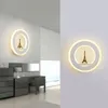 Lampada da parete dimmerabile moderna camera da letto soggiorno luce con fiore e segmento torre telecomando 2.4G RF AC220V 29W