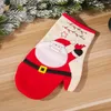 Christmas de four à chaleur à la chaleur mitans Kitchen Gilling Anti-Scalding Four Gants Santa Claus Snowman Tray Pot Dish Bols Mitt Mitt Gift Jy1163