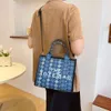 Sac fourre-tout en denim tendance et à la mode, sac à main carré de grande capacité, sac à bandoulière personnalisé, vente en gros, nouvelle collection 2023