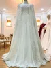Prinzessin Muslim Islamisches Hochzeitskleid 2024 Elegantes Dubai Arabisch Landstil Brautkleider Applikationen Spitze Korsett Kirche Brautkleid Applikationen Robe De Mariage Chic