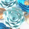 장식용 꽃 수제 블루 로즈 DIY 종이 금 잎 보육 벽 데코 소년 방 베이비 샤워 배경 비디오 자습서