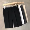 Men's Shorts Summer Loose Male Shorts Korean Solid Shorts Men Fashion Business Office Mid-rise Button Straight Casual Five Points Pants 230427