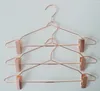 Klädlagringsgarderob Nordisk stil Rose Gold Metal Pants Hangers With Clips Kläder Kjol Display Rack för butiksarrangör SN3894 -KLOTH