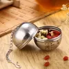 Stainless Steel Ball Shape Tea Infuser Mesh Filter Strainer With Hook Loose Tea Leaf Spiceball With Rope Chain Home Kitchen Tool