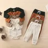 Ensembles de vêtements Automne et hiver Nouveau bébé et enfant en bas âge Col de baseball Tricoté Jacquard Tissu Combinaison + Pantalon à taille élastique Ensemble décontracté R231127