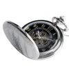 Montres de poche Silver Shield Montre mécanique automatique Chiffres arabes Affichage Pendentif à remontage automatique Horloge antique Cadeaux masculins 230426