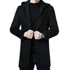 Men's Trench Coats Men's Clothing Fashion Trench Coat Thicken Men's Woolen Jacket Mid-length Coat Winter Warm Overcoat Male Clothes S-5XL 231127