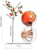 Decorative Flowers Orange Artificial Pomegranate Branch Faux Fake Fruit For Christma Decoration Home El Office Outdoor Decor