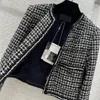 2023 2024S Kleding Vintage Designer Nieuwe Lange Mouwen Tweed Blazer Top Jas Dames Mouwen Runway Dre