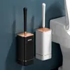 Brosses Lumière de luxe à long manche brosse de salle de bain sans angle mort lavage à la maison toilette support de brosse en silicone mural ustensiles de nettoyage de toilette