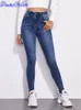 Jeans DenimColab Pantaloni in denim classici elasticizzati a vita alta Pantaloni jeans skinny di alta qualità da donna Jeans da donna da ufficio elasticizzati casual