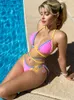 Women's Swimwear In-X Sexy Micro Bikinis 2022 Woman Pink Swimwear Women Swimsuit Summer String Thong Bikinis Set 2 Piece Bathing Suit Beachwear P230426