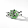 Sterling Silver 925 Art Green Creamstone Heksagonalne pierścienie dla kobiet w stylu unisex w stylu mężczyzn i pary czarna biżuteria onyksowa 231127