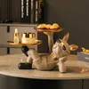 Искусство и ремесла модные художественные искусства французские фигурки животных смола прохладная собачья скульптура лоток конфеты с закуски ключ