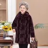 Dames bont dameskwaliteit nertsen fleece herfst winter wollen jas elegante moeder wild warme jas casual 4xl bovenkleding faux jassen