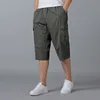 Shorts maschile maschile in cotone elastico in vita elastico pantaloncini da carico sotto il ginocchio Shorts Long Shorts Long Long Relaxed Outdoors 230427