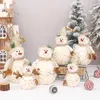 Gartendekorationen 60 50 26 cm große Weihnachtspuppen Dekoration kurze Plüsch-Printe Weihnachtsmann-Schneemann-Puppe für Baumschmuck Figur 231124