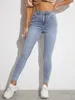 Dżinsy chude dżinsy dla kobiet elastyczne wysoką talię Szczupły nogi dżinsowe spodnie mamusowe