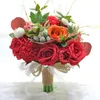 Fleurs décoratives Bouquet de mariage de demoiselle d'honneur Ruban Roses Fournitures artificielles Décorations de festival