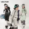 Skipakken VECTOR Ski-jack Heren en dames Enkelboard Dubbelboard Los Warm Winddicht Waterdicht Professioneel Ski-jack 231127