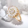 Band Rings Summer Sweet Rotatable Zircon Snowflake Speeding Compass Ladies Ring Adjustable Stress Relief Exquisite Accessories Video Gift AA230426