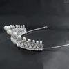 Grampos de cabelo clássico cz zircônia cúbica balançar pérola casamento nupcial tiara diadem coroa feminino festa jóias acessórios ch10090