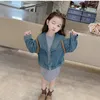 Jackets 2-8 Years Kids Denim For Girls Cute Soft Blue Jean Outwear Coat Toddler Baby Fall Jacket Children Clothing 3 4 5 6 7