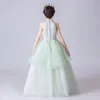 Vestidos de menina Chegada Aplique Flor Flor Flores Elegante para meninas A cerimônia de comunhão